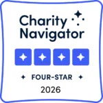Charity Navigator four star badge for 2026